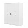 Armoire Christ En Bois De 59,2\" Avec 4 Portes, Tiroir Et Espace De Rangement Suspendu, Blanche