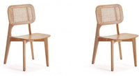 Ensemble 2 chaises de salle à manger carrées Versailles de Manhattan Comfort - cannage naturel