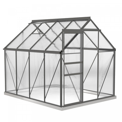 Outsunny 6' X 8' X 6.5' Polycarbonate Greenhouse Walk-in Green House|Outsunny Serre Exterieure En Polycarbonate 6' X 8' X 6.5'