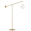 Lampe à pied Holly de Dainolite de 106 po de hauteur en verre blanc opale, avec fini laiton vieilli et 1 ampoule