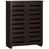 HOMCOM Armoire a Chaussures 15 Paires Portes a Lames Brun