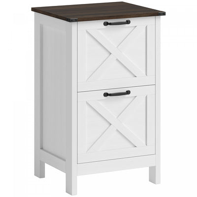 HOMCOM File Cabinet with 2 Drawers Filing Cabinet for A4 Letter, White