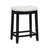 Tabouret Claridge de hauteur comptoir en similicuir et sans dossier - noir et blanc