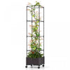 Costway 1 Pcs 67\" Planter Souleve Lit De Jardin Avec Planter Box & Trellis Hauteur Reglable