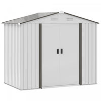 Outsunny Organisateur D'abri De Rangement En Acier De 7' X 4', Maison A Outils De Jardin Avec 4 Aera