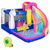 Outsunny Kids Bounce Castle House Trampoline Gonflable Toboggan Aquatique Mur D'escalade 5 En 1 Avec Gonfleur Pour Les Enfants De 3 A 12 Ans Ete 12,4' X 10,5' X 6,9' Multicolore