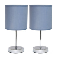 Ensemble de 2 mini lampes de table de base de Simple Designs chromées - violet