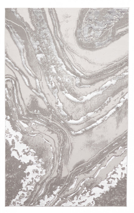 Tapis Contemporain/Moderne Dove 5'0\" x 8'0\" en Gris