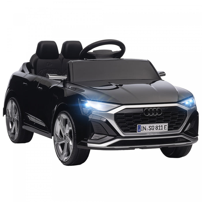 Qaba Audi Q8 Etron Sportback Voiture Electrique Pour Enfants Alimentee Par Batterie 12 V Avec Telecommande, Suspension A Ressort, Phares, Klaxon Musical, Pour 3 A 6 Ans, Noir