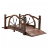 Outsunny Pont De Jardin En Bois, Passerelle Decorative Avec Garde-corps