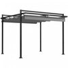 Outsunny Auvent De Pergola Retractable 10' X 10', Abri D'ombrage Exterieur Pour Tonnelle De Jardin Pour Grill, Patio, Terrasse, Gris Fonce