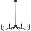 Lustre Clayton de Dainolite avec fini noir mat et 8 ampoules