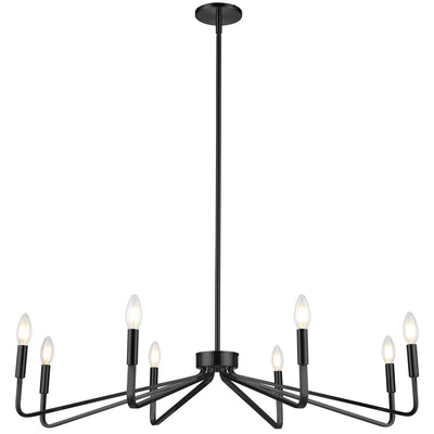 Dainolite Clayton 8 Light Chandelier Matte Black Lamp|Lustre Clayton de Dainolite avec fini noir mat et 8 ampoules
