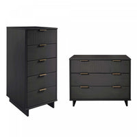 Ensemble de commode 2 pieces Granville Modern en gris charbon