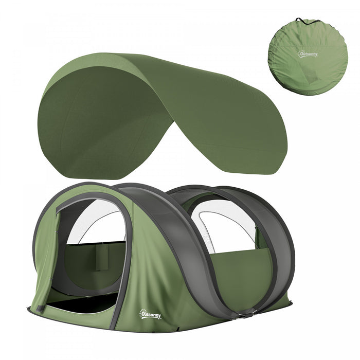 Outsunny Tente Pop-Up de Camping pour 4-5 Personnes, Vert