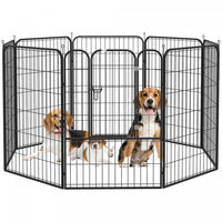 Pawhut Heavy Duty Dog Pet Puppy Metal Play Pen Lapin Pig Hutch Run Enclos Pliable Noir 31 