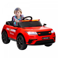 Qaba Voiture Electrique 12 V Pour Enfants, Voiture De Police Pour Enfants Alimentee Par Batterie Ave