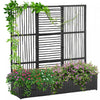 Outsunny Jardiniere En Rotin Avec Treillis, Jardiniere Surelevee, Noir