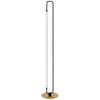 Lampe à pied Freya de Dainolite en acrylique blanc, avec fini noir mat et laiton vieilli, et 1 ampoule à DEL