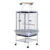 Pawhut D10-016 160 Cm Grand Support Pour Cage A Perroquet A Oiseaux Mangeoire A Pinsons Maison Perchoir Avec Bol Et Roues Argente