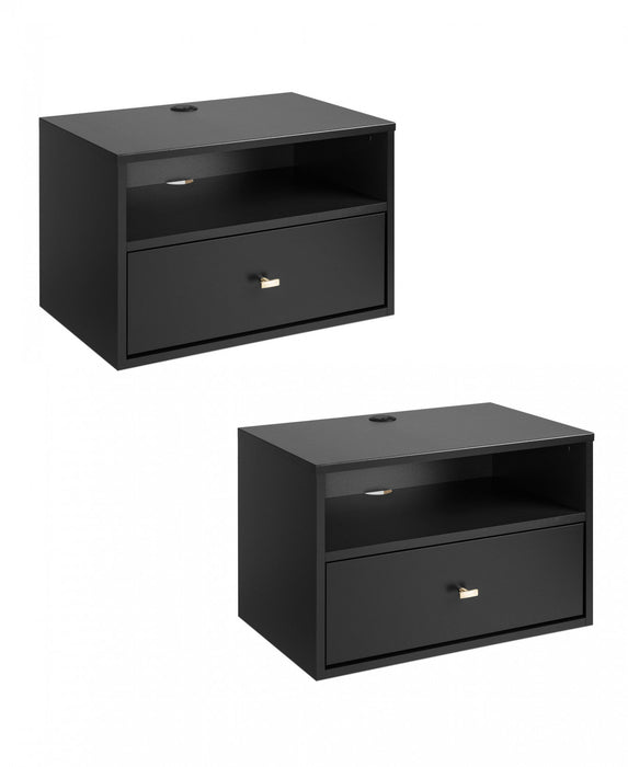Table De Nuit Flottante A 1 Tiroir – Noir
