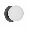 Applique murale Burlat de Dainolite en verre blanc, avec fini noir mat et 1 ampoule