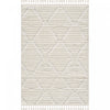 Carpette à poil long Quinto crème à motif de grands treillis - 7 pi 7 po x 10 pi 