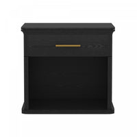 Table de nuit traditionnelle Clifford en noir (1 tiroir)