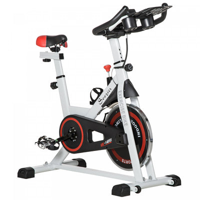 Soozier Adjustable Upright Stationary Exercise Bike Aerobic Training Indoor Cycling Cardio Workout F|Soozier Velo D'exercice Stationnaire Reglable Pour La Maison Avec Volant D'inertie Reglable, Ecran L