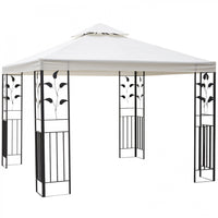 Outsunny 10 'x 10' Jardin Exterieur En Metal Tonnelle Patio Auvent Chapiteau Patio Tente De Fete Auv