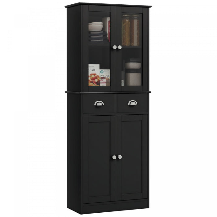 HOMCOM Armoire de rangement garde-manger de cuisine 61\" avec etageres