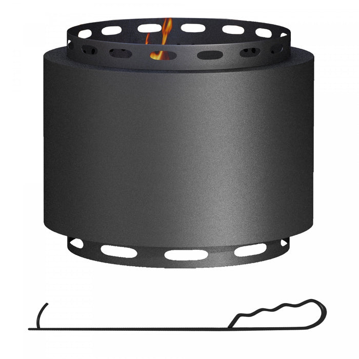 Outsunny Foyer Sans Fumee, Foyer A Bois Portable De 19 Po, Noir