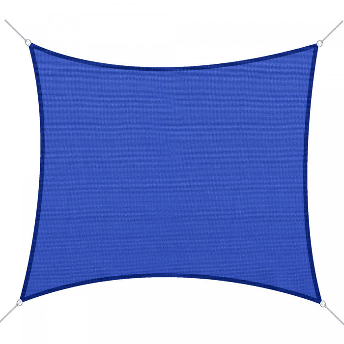 Outsunny Rectangle 20'x 16' Pare-soleil Voile Couverture Superieure En Tissu Abri Exterieur Fenetre De Jardin Sac De Transport De Sable Bleu