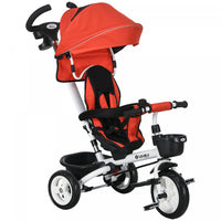 Qaba Tricycle Pour Tout-petits, Velo Poussette Avec Poignee De Poussee Parentale, Paniers De Rangeme