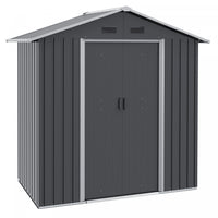 Outsunny Abri De Jardin En Metal De 6,5x3,5 Pi, Grand Batiment De Stockage Exterieur Avec Doubles Po