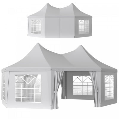 Outsunny 16' x 22' High Peak Octagonal Event Party Tent for Parties