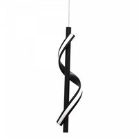 Luminaire suspendu Justine de Dainolite en silicone blanc qui diffuse la lumière, avec fini noir mat et ampoule à DEL de 8 W