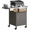 Chariot de barbecue exterieur Outsunny avec meuble, support de four a pizza avec porte-epices