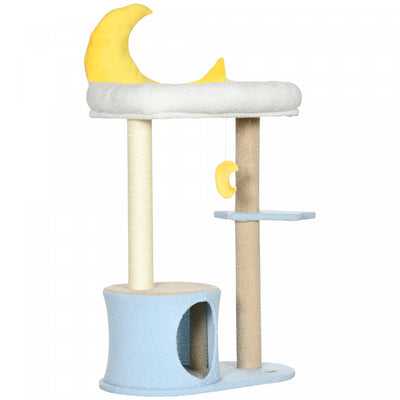 Pawhut 41" Lovely Cat Tree For Indoor Cats With Teddy Fleece House And Bed, Kitten Tower With Scratc|Pawhut 41" Arbre A Chat Pour Chats D'interieur Avec Maison Et Lit En Peluche Polaire, Tour Pour Chat