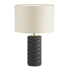 Lampe de table Felicity de Dainolite avec abat-jour beige, fini noir mat et 1 ampoule