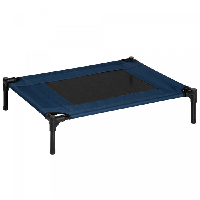 Pawhut D1-0237 Lit Sureleve Pour Chien Et Chat Lit Confortable Pour Camping Confortable Bleu Et Noir