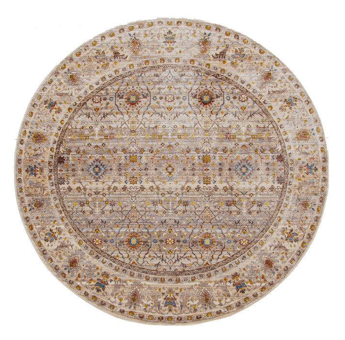 Tapis Traditionnel Zaina 5'0\" x 5'0\" en Gris