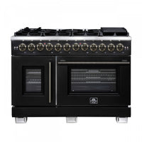 Cuisiniere a double combustible Capriasca 48 po, noire, 6.58 pi³ – FFSGS6387-48BLK