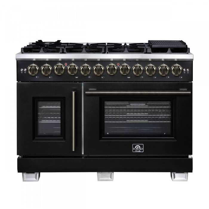 Cuisiniere a double combustible Capriasca 48 po, noire, 6.58 pi³ – FFSGS6387-48BLK
