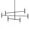 Grand lustre Ava de Dainolite avec fini noir mat et 12 ampoules