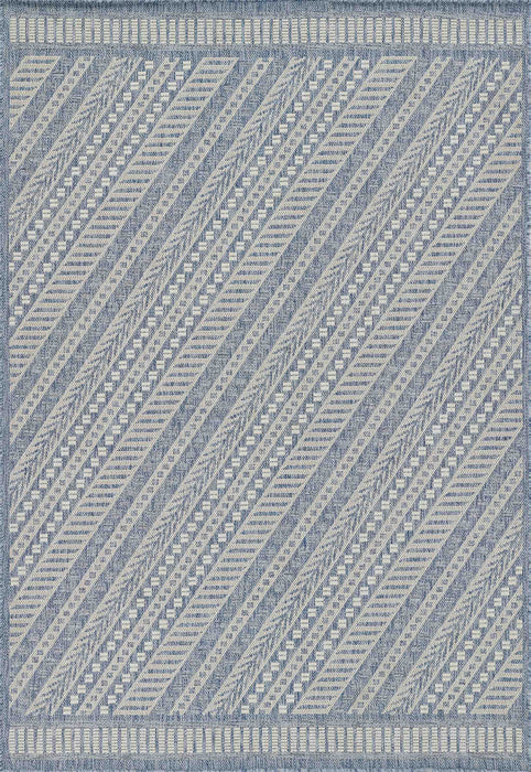Tapis Transitionnel Livia 5'3\" x 7'0\" en Bleu