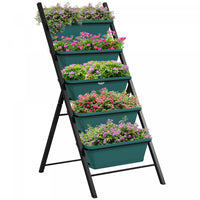 Outsunny Jardin Vertical Sureleve A 5 Niveaux Avec 5 Bacs A Plantes