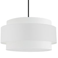 Luminaire suspendu Priya de Dainolite de 30 po de diamètre avec abat-jour blanc, fini noir mat et 4 ampoules
