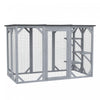 Pawhut 71\" X 31.5\" X 44\" Cage Pour Chats Interieur Exterieur Maison En Bois Pour Petits Animaux Clapier Pour Lapin, Chien, Chaton, Cage-canon Avec Toit Impermeable, Plates-formes A Plusieurs Niveaux