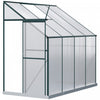 Outsunny Serre De Jardin Aluminium Polycarbonate Serre A Tomates Jardinerie Plantes Avec Fenetre Et Porte Coulissante Dim. 99.5\"l X 50\"l X 86.5\"h Transparent Et Vert